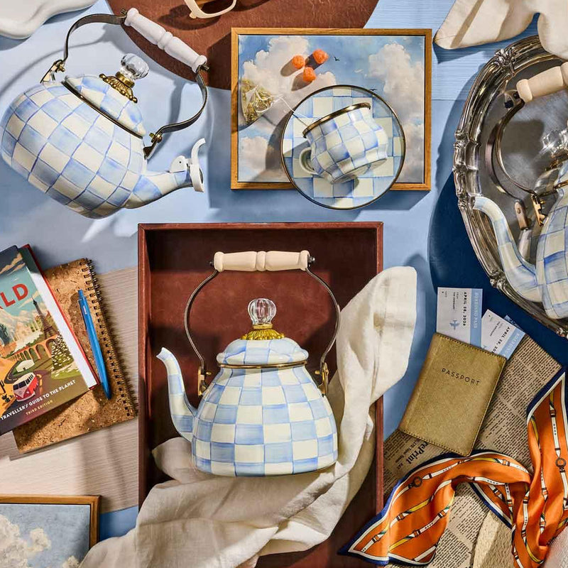 Mackenzie-Childs Sky Blue Check Small Everyday Bowl