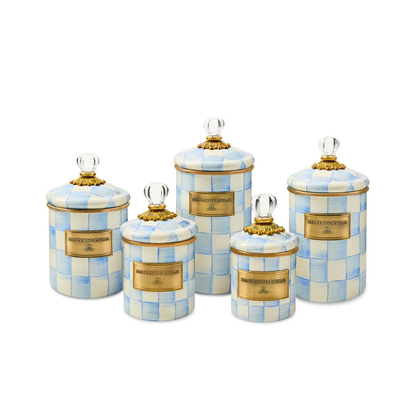 Mackenzie-Childs Sky Check Mini Canister