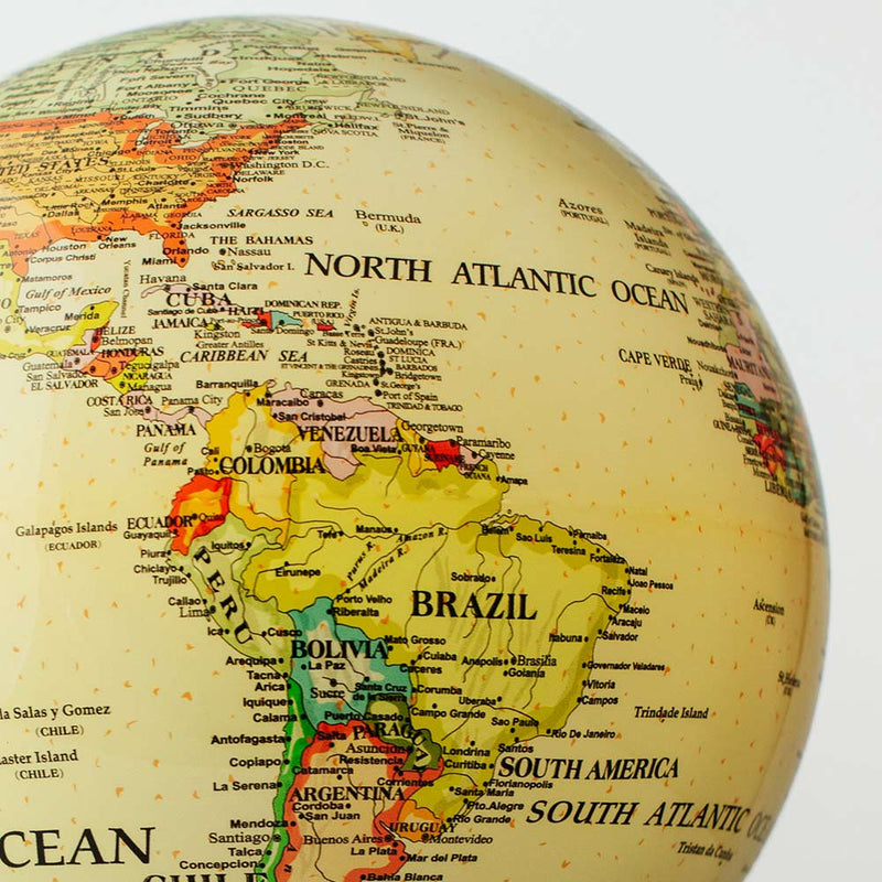 8.5 inch Mova Antique Beige Globe - Close up