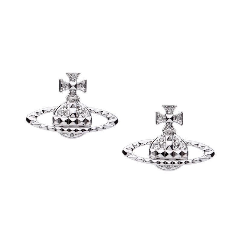 Vivienne Westwood Mayfair Bas Relief Earrings, Rhodium Plated