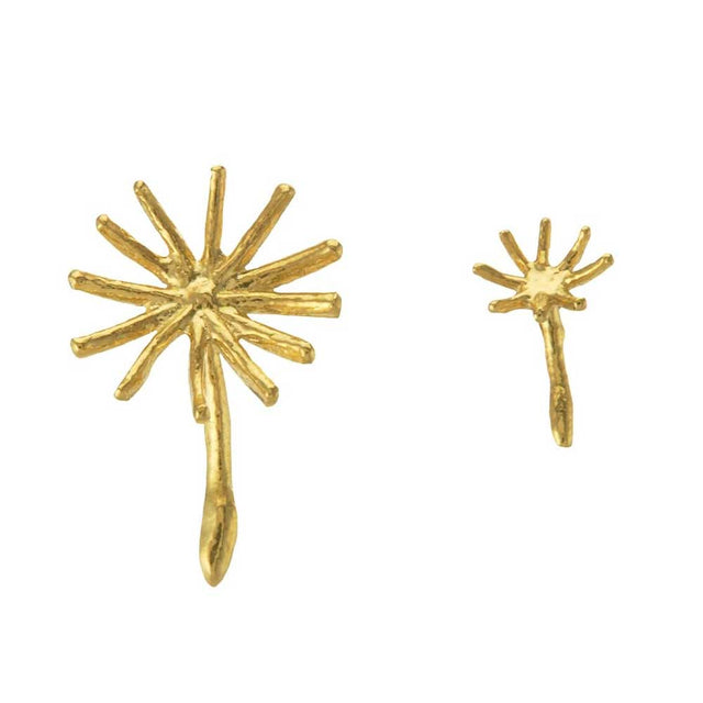 Alex Monroe Assymetric Dandelion Fluff Earrings, Gold