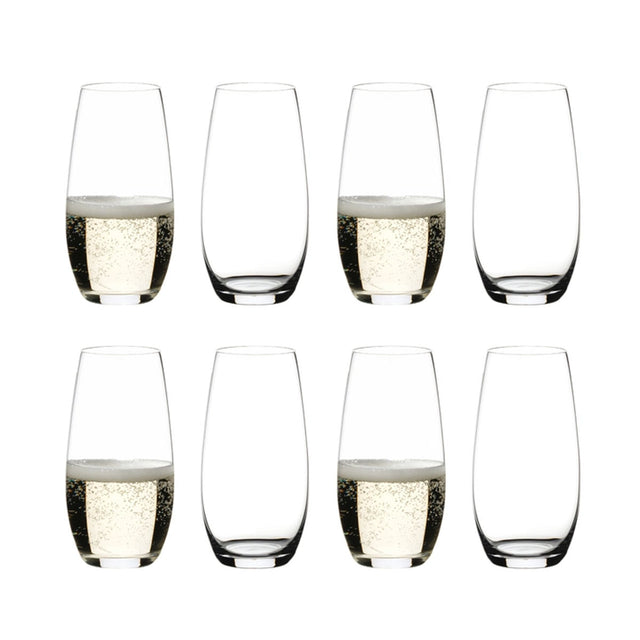 Riedel O Wine Tumbler Champagne Glasses, Set of 8