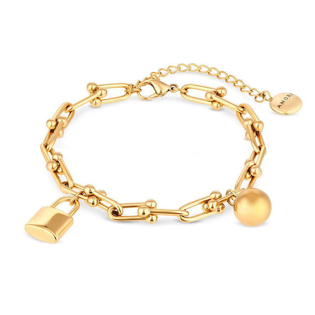 Amori Padlock Bracelet, Gold
