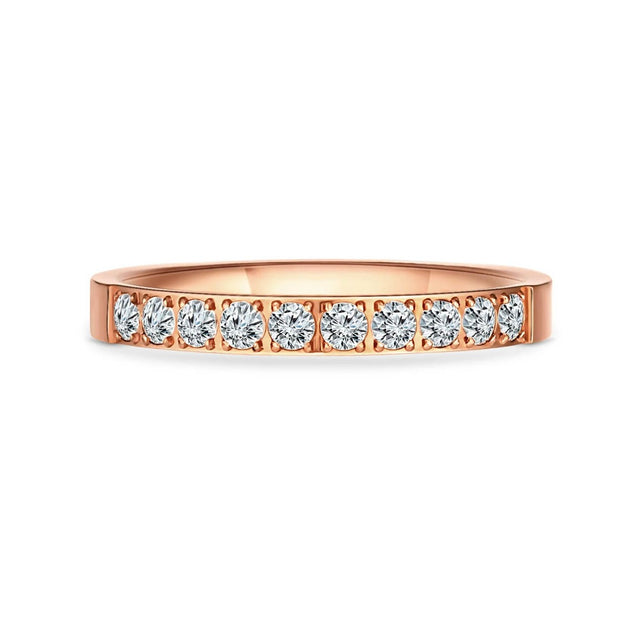 Amori Pave Ring, Rose Gold, Size 6
