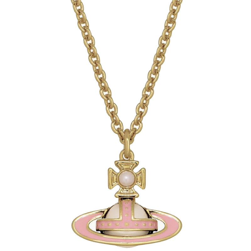 Vivienne Westwood Simonetta Pink & Gold Pendant Necklace, Gold Plated