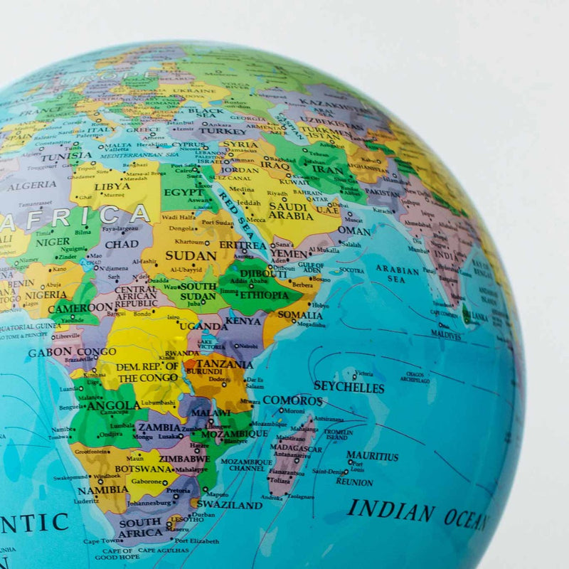 Mova Globe Political Map Blue 8.5 inch - Close up