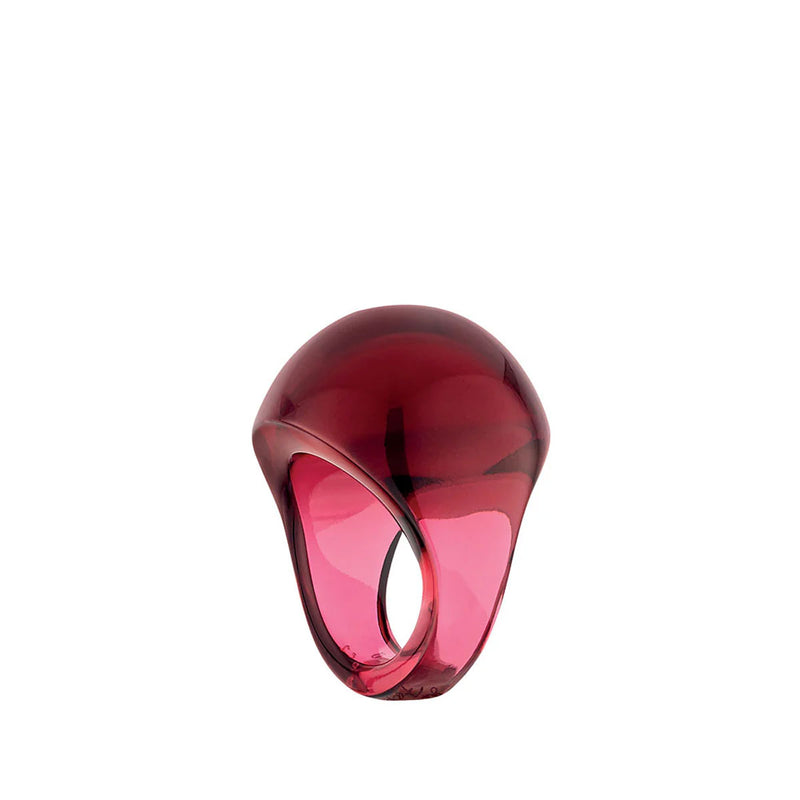 Lalique Cabochon Red Ring, Size 54
