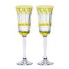 Royal Scot Crystal Belgravia 2 Gold Amber Champagne Flutes, 230mm