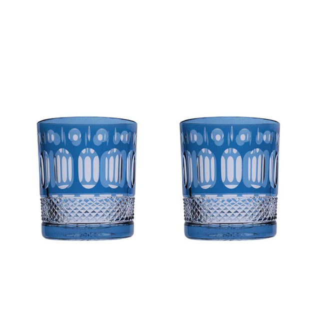 Royal Scot Crystal Belgravia 2 Sky Blue Large Crystal Tumblers, 95mm