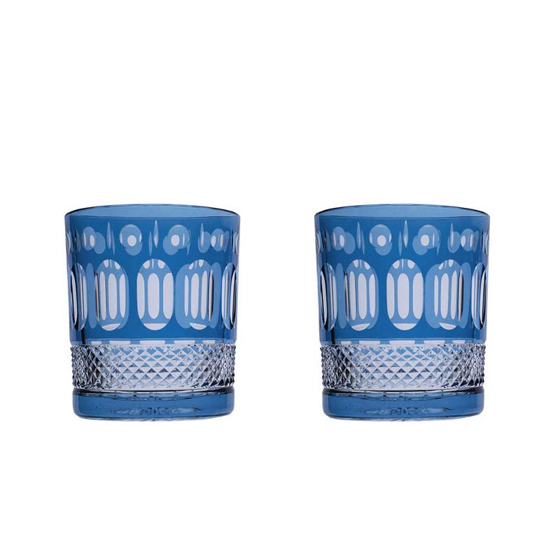Royal Scot Crystal Belgravia 2 Sky Blue Large Crystal Tumblers, 95mm
