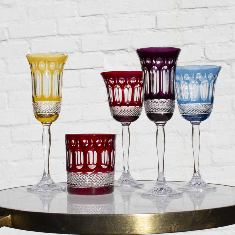 Royal Scot Crystal Belgravia Set of 2 Sky Blue Large Crystal Wine Glasses