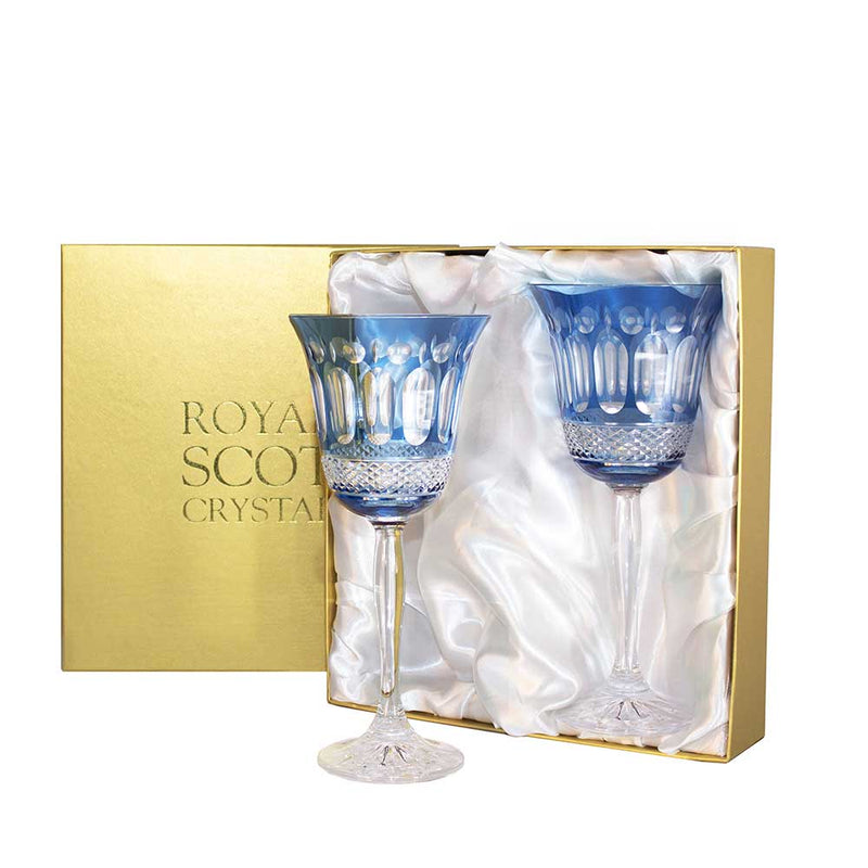 Royal Scot Crystal Belgravia Collection displayed with flowers