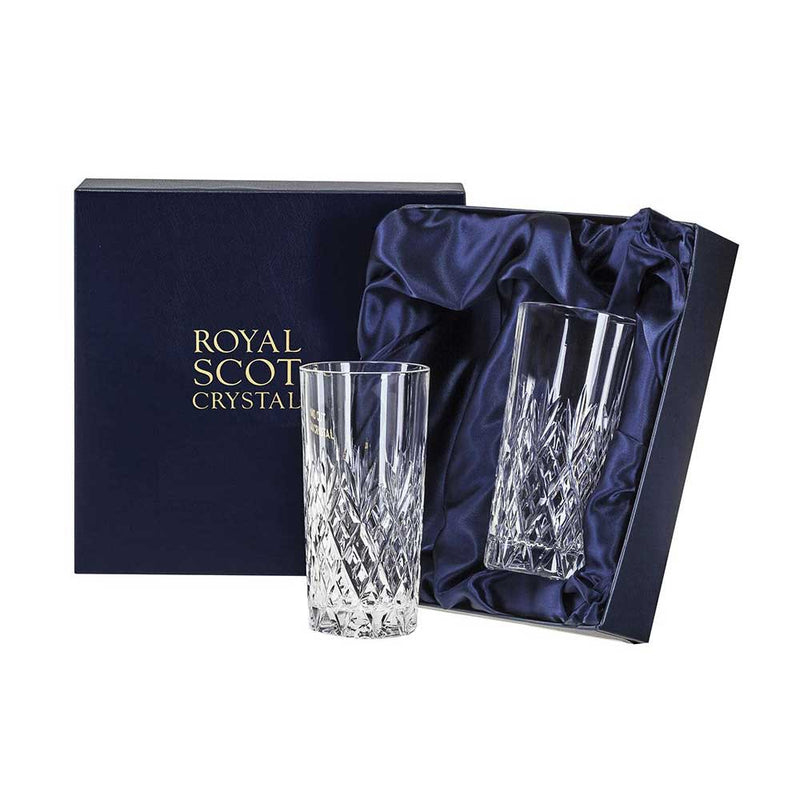Royal Scot Crystal Edinburgh 2 Tall Tumblers