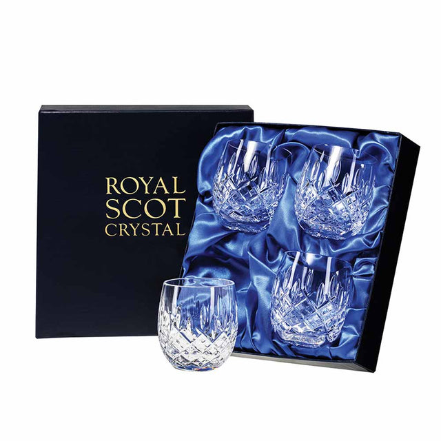Royal Scot Crystal London Set of 4 Crystal Barrel Tumblers, 85mm
