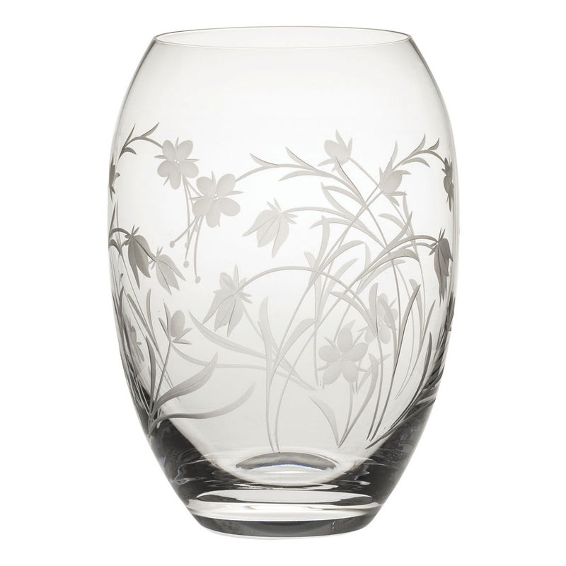 Royal Scot Crystal Meadow Flower Medium Barrel Vase