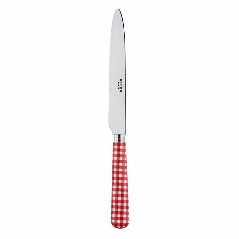 Sabre Gingham Red 24cm Dinner Knife