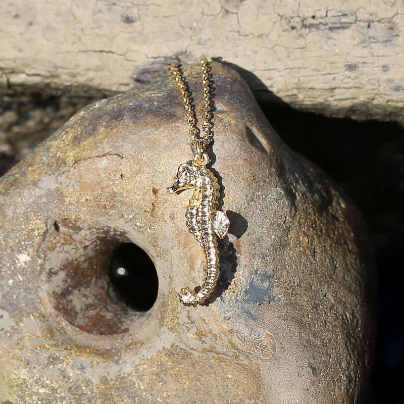 Alex Monroe Seahorse Necklace, Silver Plated