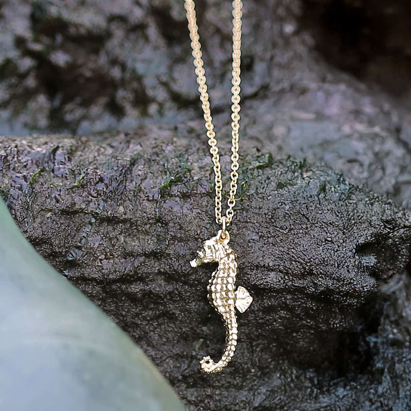 Alex Monroe Seahorse Necklace, Silver Plated