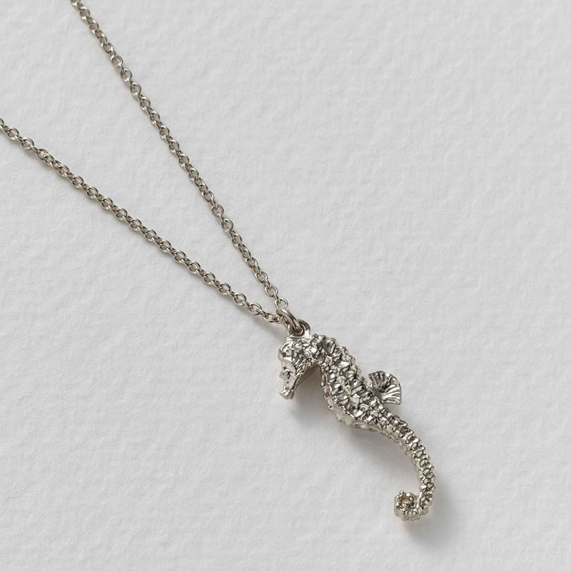 Alex Monroe Seahorse Necklace, Silver Plated