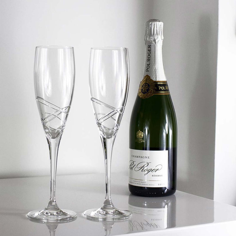 Royal Scot Crystal Skye 2 Champagne Flutes