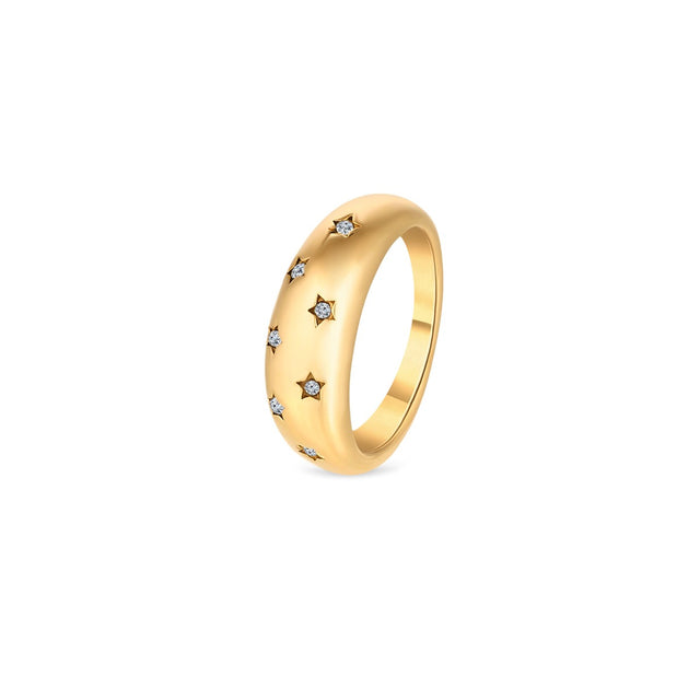 Amori Stars Ring, Gold, Size 7

