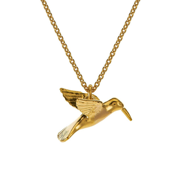 Alex Monroe Hummingbird Necklace, Gold Plated
