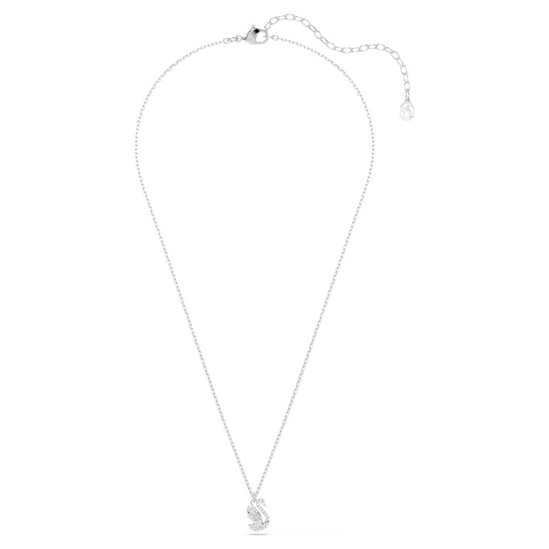 Swarovski Swan pendant, Mixed cuts, Swan, White, Rhodium plated