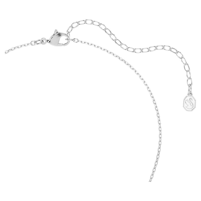 Swarovski Swan pendant, Mixed cuts, Swan, White, Rhodium plated