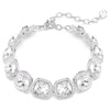 Swarovski Una Angelic bracelet, Cushion cut, White, Rhodium plated