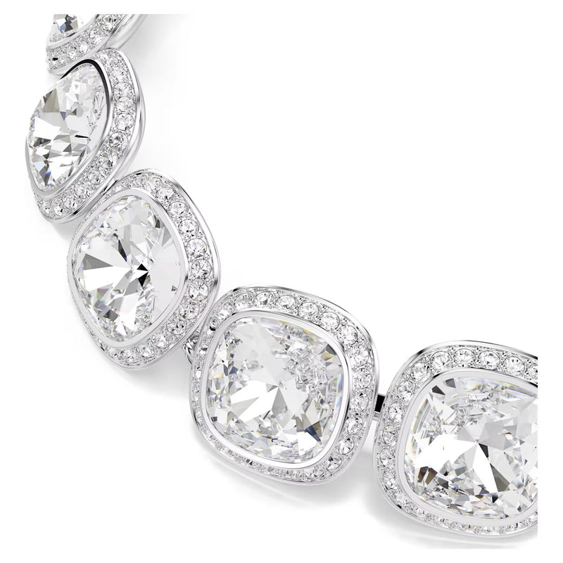 Swarovski Una Angelic bracelet, Cushion cut, White, Rhodium plated