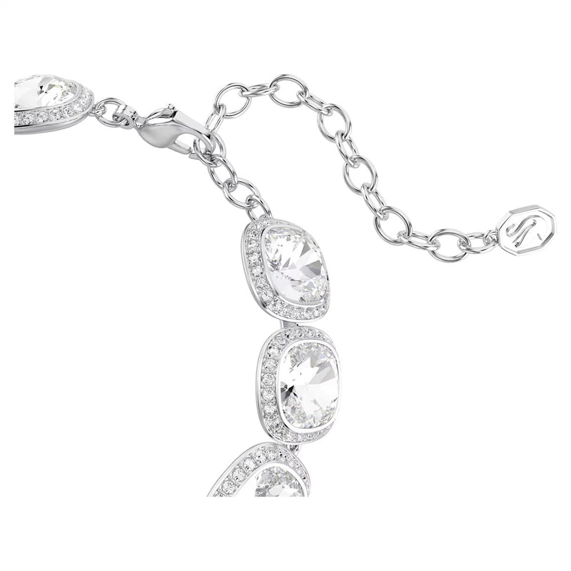 Swarovski Una Angelic bracelet, Cushion cut, White, Rhodium plated