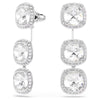 Swarovski Una Angelic earrings, Cushion cut, White, Rhodium plated