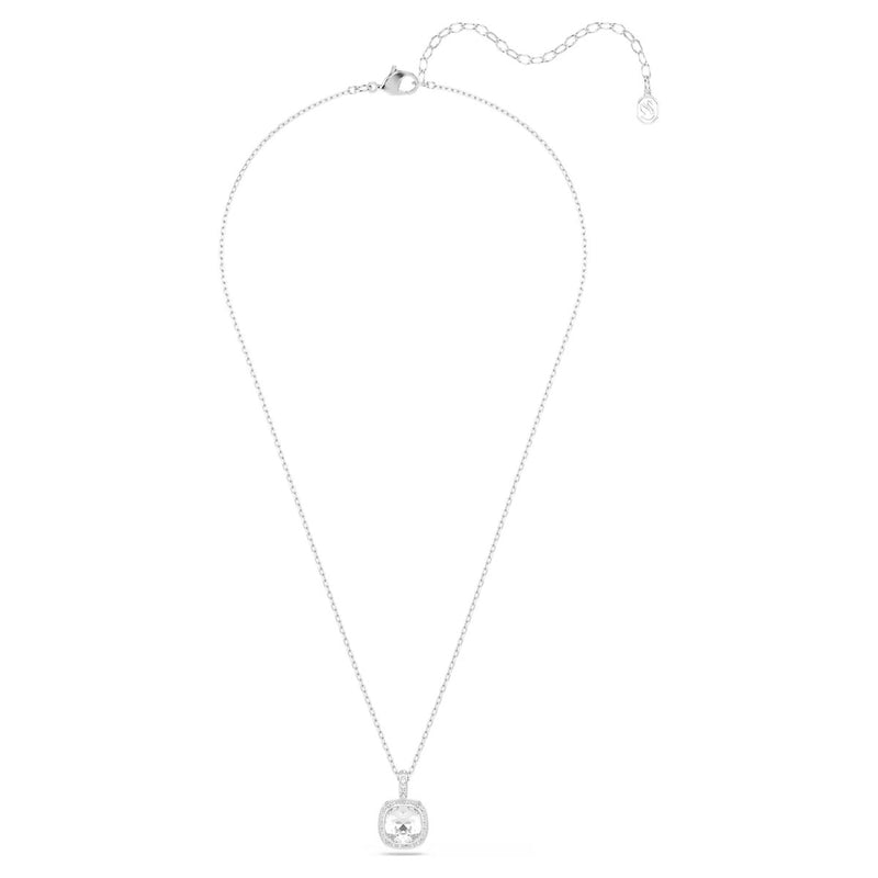 Swarovski Una Angelic pendant, Cushion cut, White, Rhodium plated