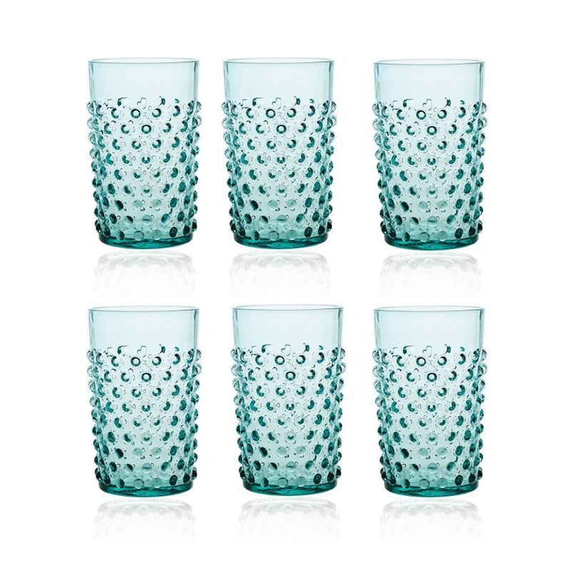 Klimchi Underlay Aquamarine Hobnail Tumblers (set of 6)