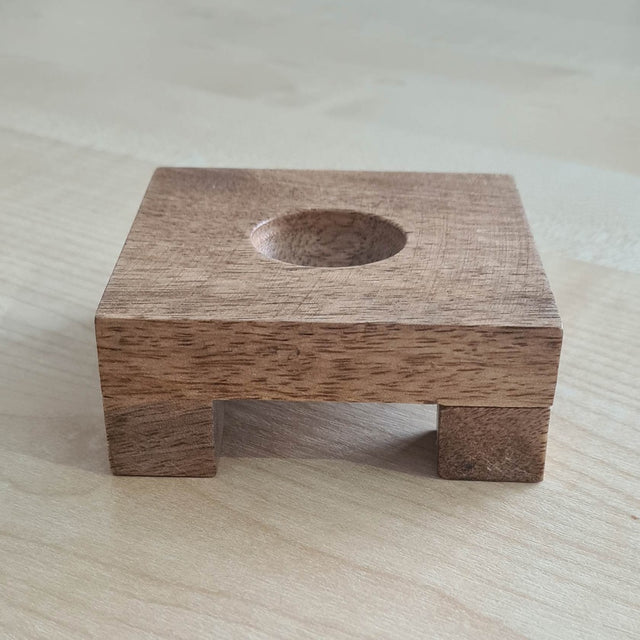Square Cherry Wood 4.5 Inch Globe Base