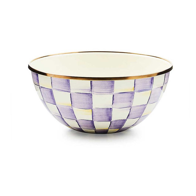 Mackenzie Childs Violet Check Small Everyday Bowl