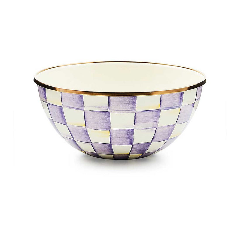 Mackenzie Childs Violet Check Small Everyday Bowl