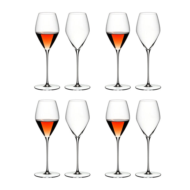 Riedel Veloce Rose Glasses, Set of 8