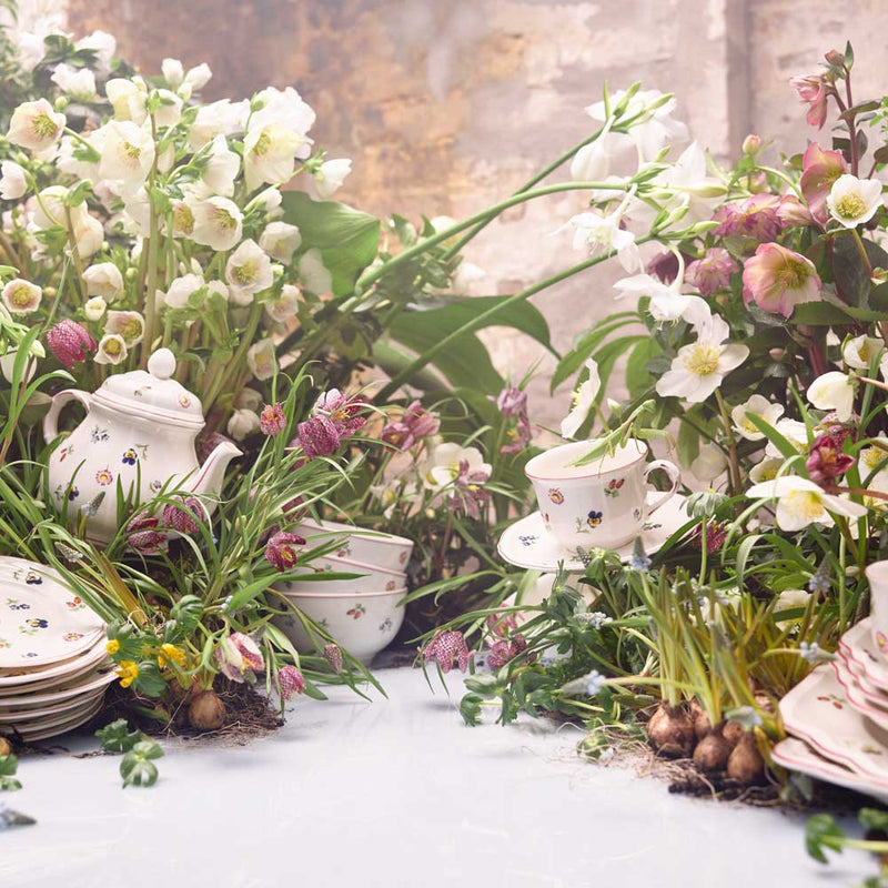 Villeroy & Boch Petite Fleur Tea range in a floral display