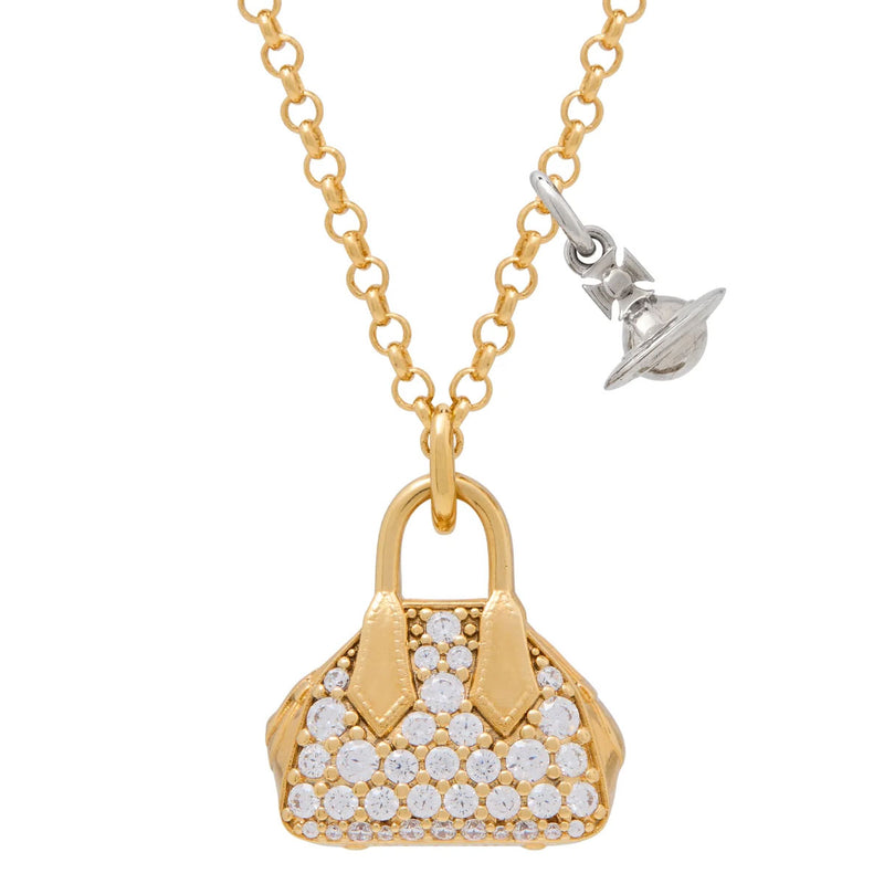 Vivienne Westwood Yasmine Gold Bag Pendant, Gold Plated