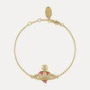 Vivienne Westwood New Diamante Heart Bracelet, Gold Plated