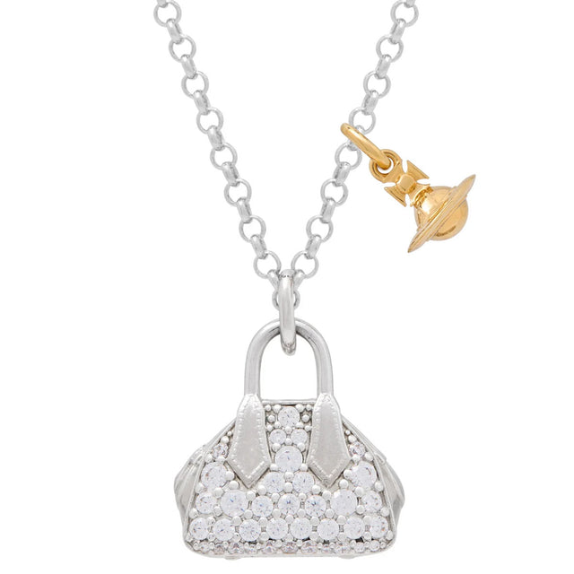 Vivienne Westwood Yasmine Silver Bag Pendant, Silver Plated