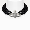 Vivienne Westwood Messaline Three Row Choker, Silver Tone Plated