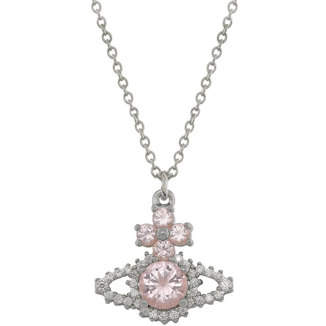 Vivienne Westwood Valentina Orb Silver & Pink Pendant, Silver Plated