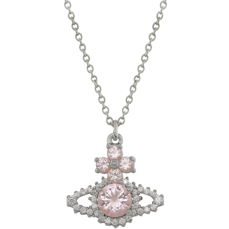Vivienne Westwood Valentina Orb Silver & Pink Pendant, Silver Plated