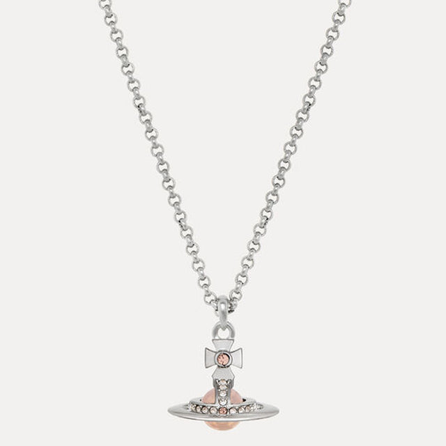 Vivienne Westwood New Petite Orb Pendant Nude Necklace, Silver Plated