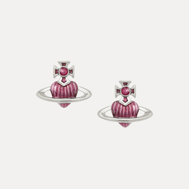 Vivienne Westwood Fabianna Bas Relief Earrings, Silver Tone Plated