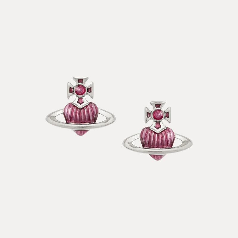 Vivienne Westwood Fabianna Bas Relief Earrings, Silver Tone Plated