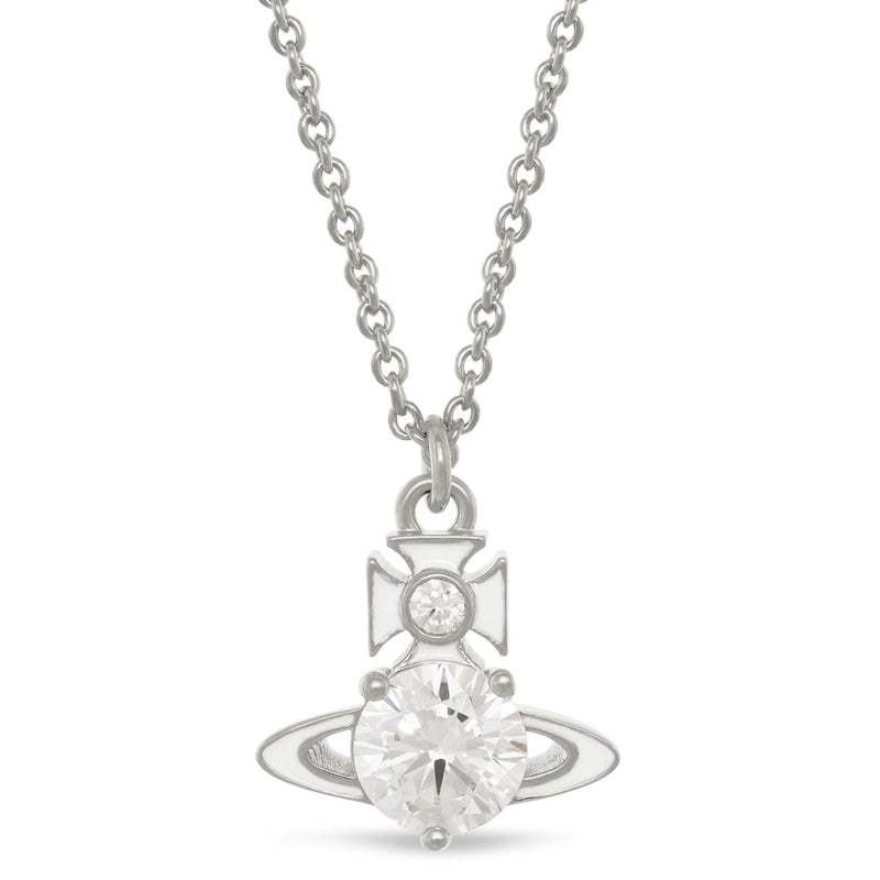 Vivienne Westwood Millie Chain Pendant Necklace, Silver Plated