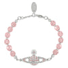 Vivienne Westwood Messaline Pink Orb Bracelet, Silver Plated